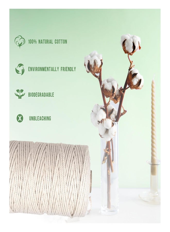TOWNBUS Macrame Cord 2.5mm | 100 Meters Natural Soft Cotton Rope | Thread for All DIY - Image 4